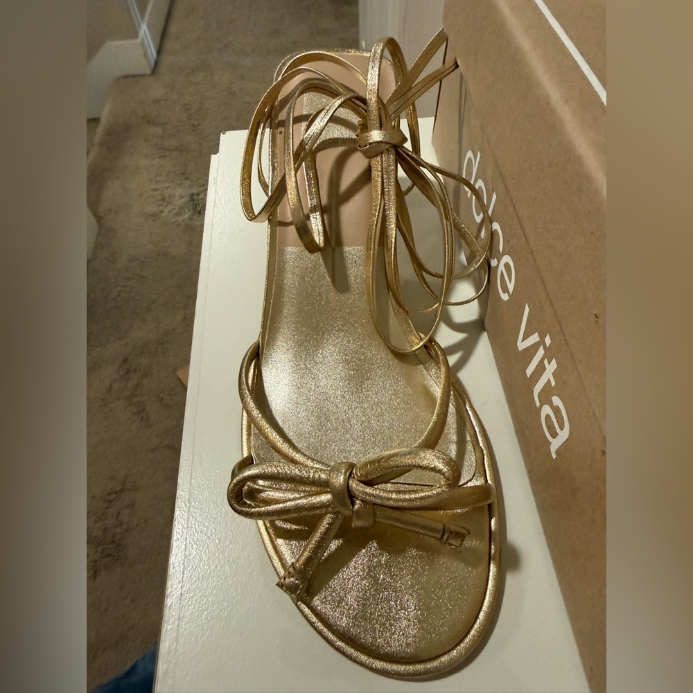 Dolce Vita Metallic Gold Strappy Sandals
